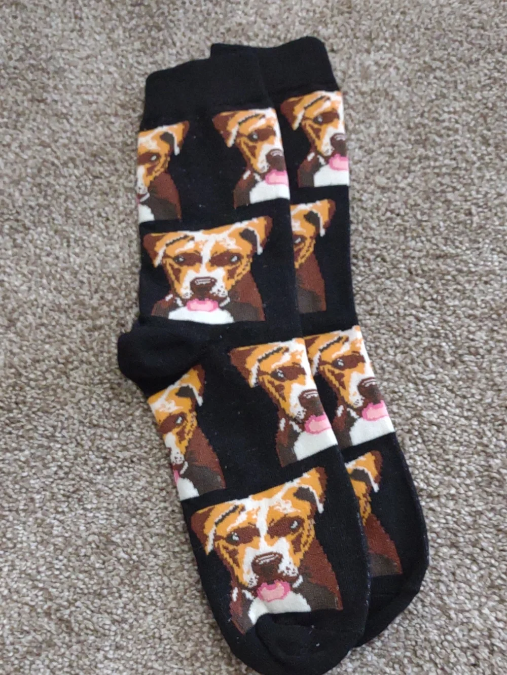 Black Dog Face Crew Socks - Novelty Pet Socks